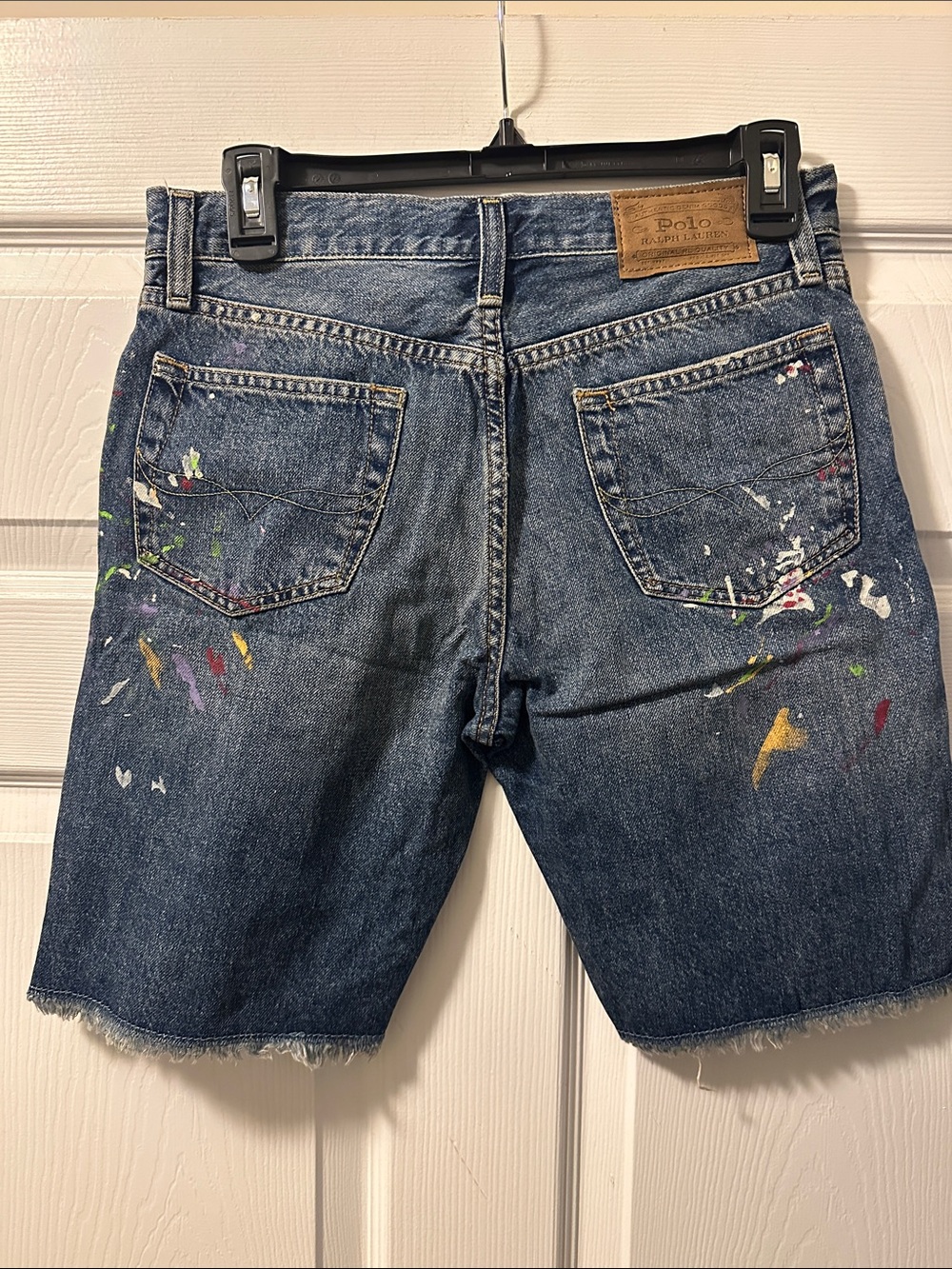 Boy’s Polo Ralph Lauren ‘The Sullivan Slim’ Denim Paint-Splatter Shorts Size 18